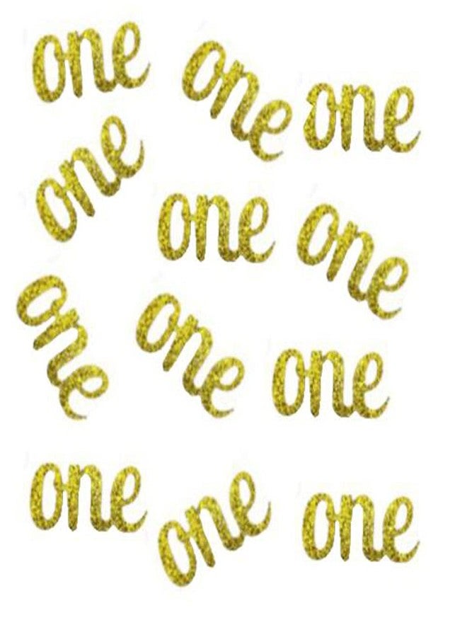 vaujory Table Confetti 1st Birthday Paper Confetti Double -Side Glitter Gold "One" Paper Confetti, 100pcs - Image 2