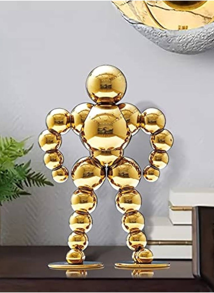 Golden Spherical Man Statue - A Modern Artwork That Attracts Eyes