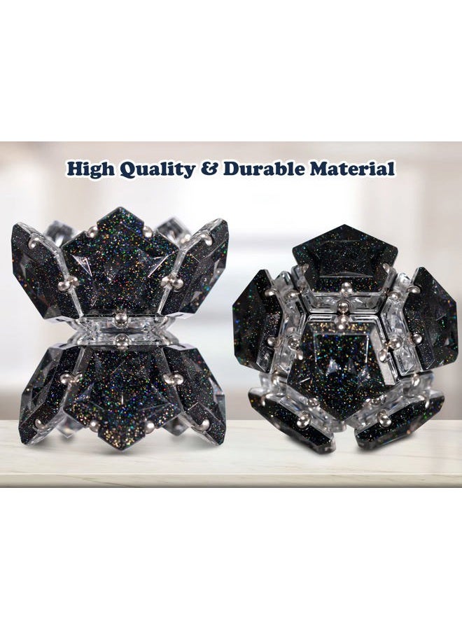 RoomyRoc Magnetic Fidget Sphere Magnets Balls - Crystal Black Holographic Glitter - Magnet Fidgets Toy - 12 Piece Set - Creativity Beyond Imagination, Inspirational, Recreational, Desk Toys for Adults - Image 5