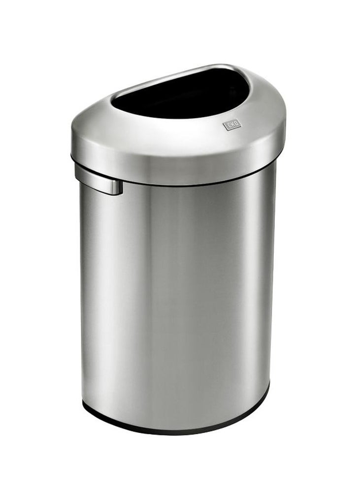 EKO - Urban Semi-Round Open Top Waste Bin, Stainless Steel Half Round Commercial Trash Can for Indoor and Outdoor, Extra Large Metal Garbage Bin for Home, Office, Restaurant, Restroom, 50 Liters - Image 1