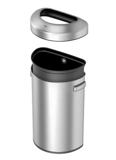EKO Urban Semi-Round Open Top Waste Bin, Stainless Steel Half Round Commercial Trash Can for Indoor and Outdoor, Extra Large Metal Garbage Bin for Home, Office, Restaurant, Restroom, 50 Liters  - Image 4