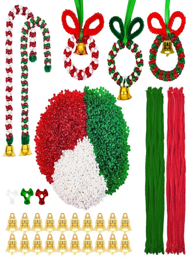 Jolbndcv Christmas Beaded Ornaments Kit 1871 Pcs Plastic Tri Beads for Xmas Christmas Hanging Decoration - Image 1