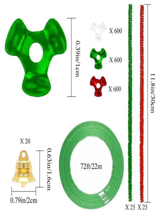 Jolbndcv Christmas Beaded Ornaments Kit 1871 Pcs Plastic Tri Beads for Xmas Christmas Hanging Decoration - Image 2