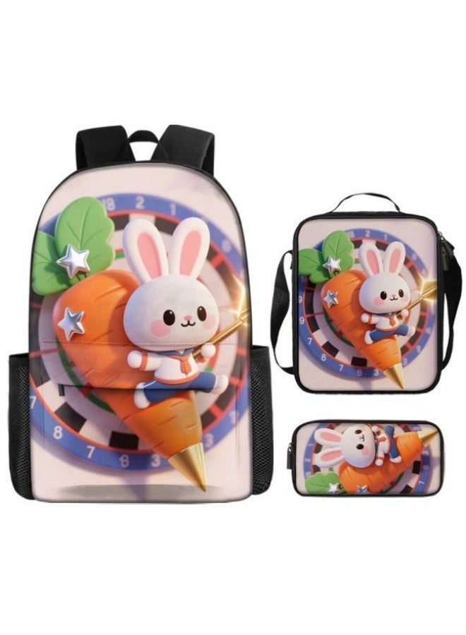 Bright Li Fire Cute cartoon pattern, practical bag three-piece set (students, children, friends' outings, mountain climbing sports, etc. can be used) - 17 - Image 2