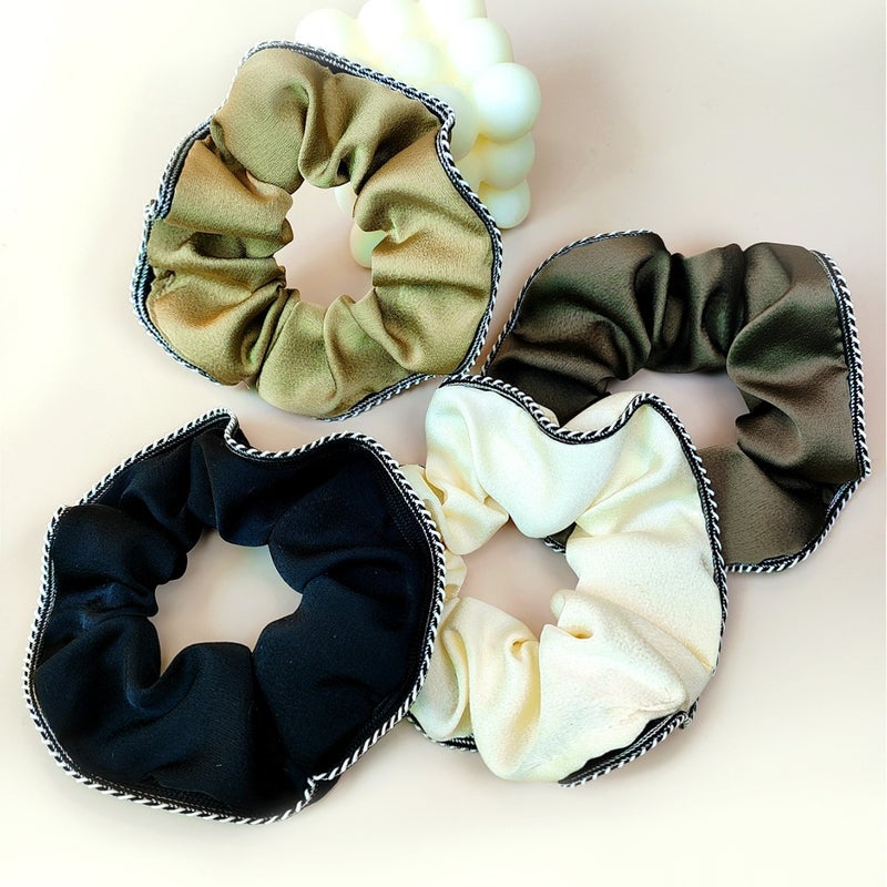 Solid Color Fashion Elegant Trim Satin Large Intestine Hair Band Women'S Hair Tie Rope All-Match Temperament Hair Rope Hair Accessories - Image 3