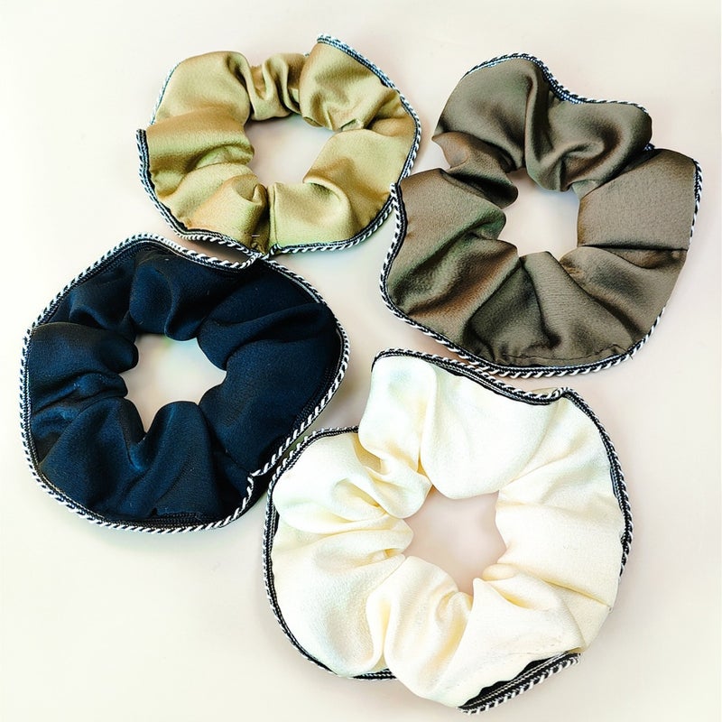 Solid Color Fashion Elegant Trim Satin Large Intestine Hair Band Women'S Hair Tie Rope All-Match Temperament Hair Rope Hair Accessories - Image 2