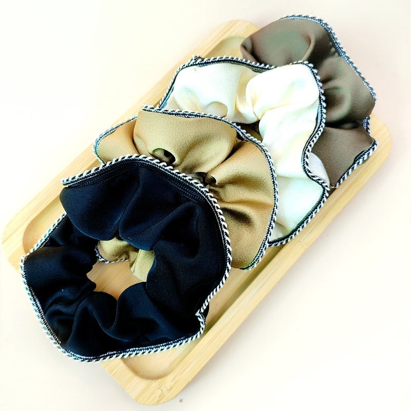 Solid Color Fashion Elegant Trim Satin Large Intestine Hair Band Women'S Hair Tie Rope All-Match Temperament Hair Rope Hair Accessories - Image 4