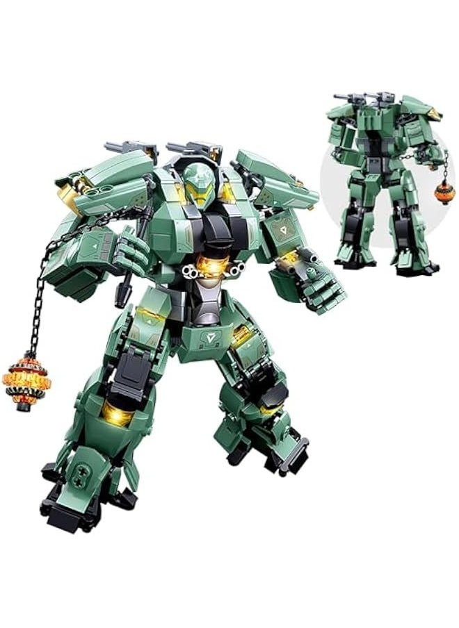 null - Transforming Mech Robot Building Blocks Set,Destroy Warrior City Action Mech Model Building Kit, 542 Pieces Cool Robots Toys Gift for Adults and Kids Boys 6 7 8 10+ - Image 1