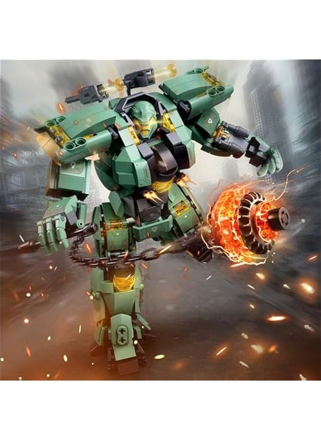 null - Transforming Mech Robot Building Blocks Set,Destroy Warrior City Action Mech Model Building Kit, 542 Pieces Cool Robots Toys Gift for Adults and Kids Boys 6 7 8 10+ - Image 1