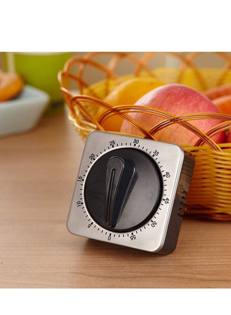 SYOSI Kitchen Countdown Timer Magnetic 60 Minute Wind Up Mechanical Timer Stainless Steel for Home Baking Cooking Oven (Gray Color)  - Image 5