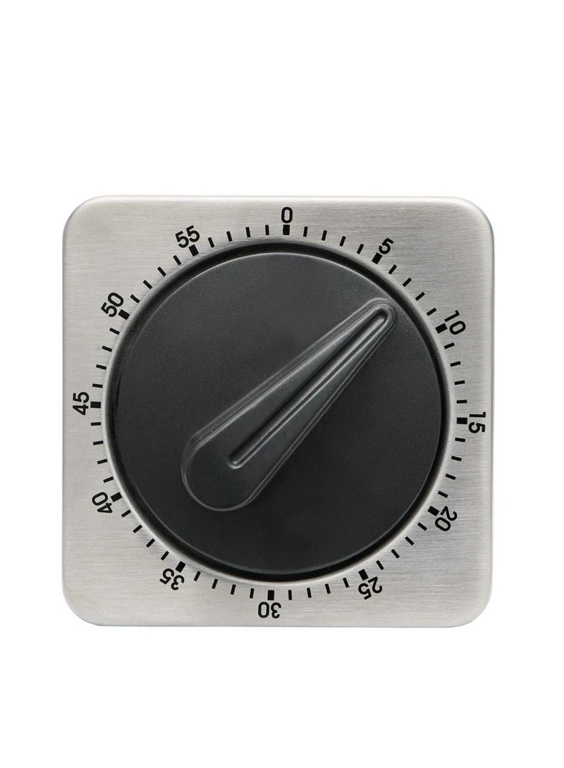 SYOSI Kitchen Countdown Timer Magnetic 60 Minute Wind Up Mechanical Timer Stainless Steel for Home Baking Cooking Oven (Gray Color)  - Image 3