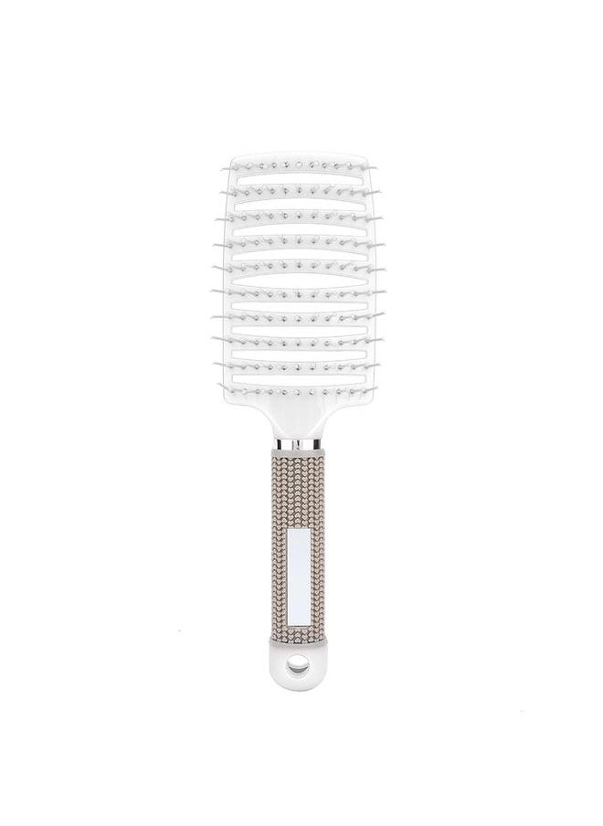 Thoraya Hair Brush Curved Massage Comb Salon Hairdressing Tool Anti skid(White)  - Image 2