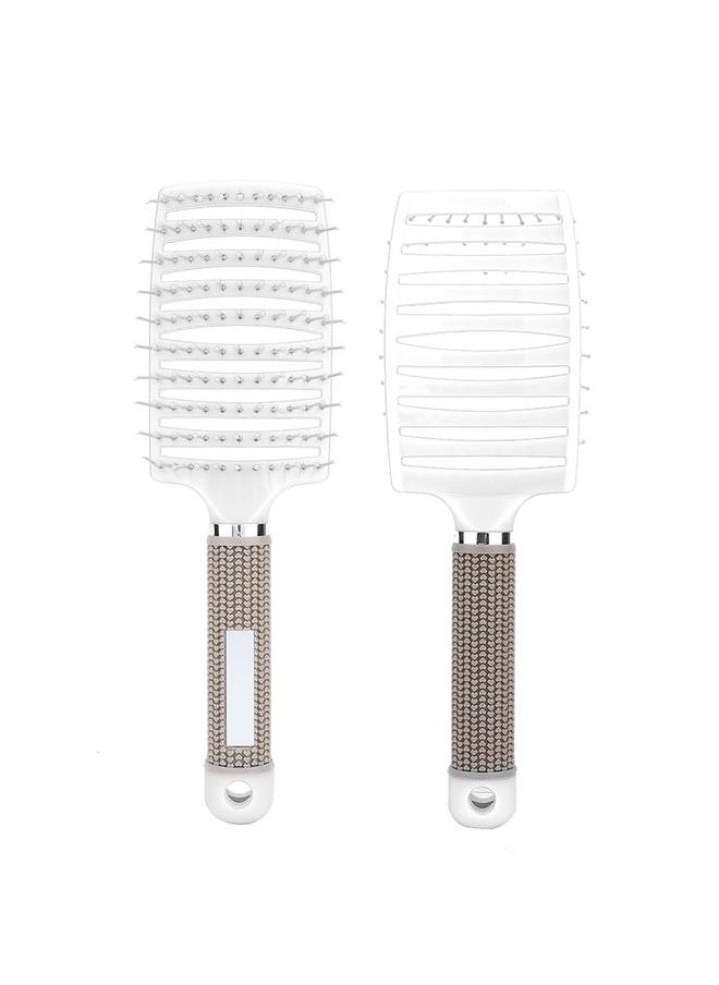 Thoraya Hair Brush Curved Massage Comb Salon Hairdressing Tool Anti skid(White)  - Image 3