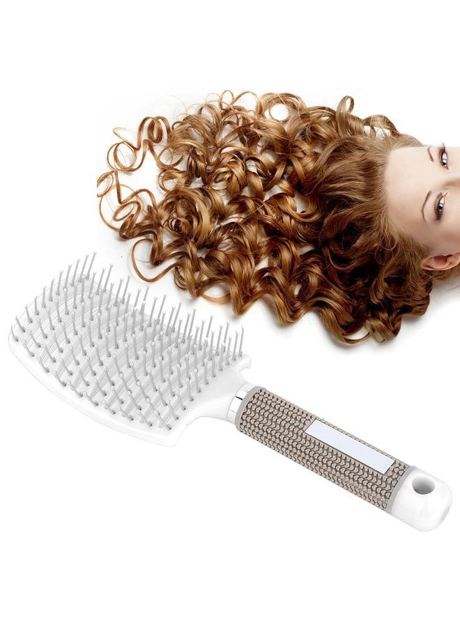 Thoraya Hair Brush Curved Massage Comb Salon Hairdressing Tool Anti skid(White)  - Image 4