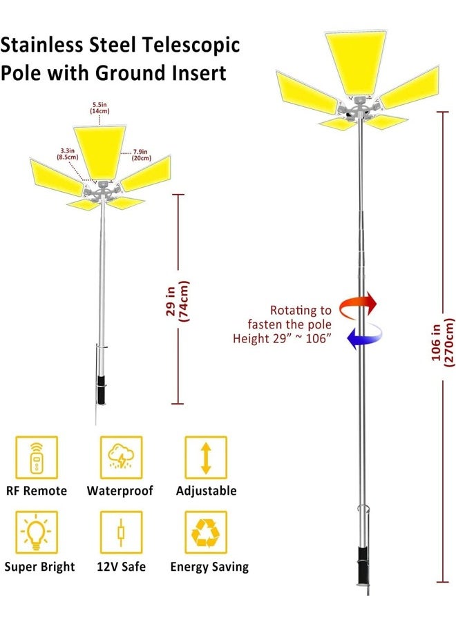 Cady One Fishing rod and rod and waterproof LED lamp with remote control 800 watts portable multi-use for camping and trips  - Image 3