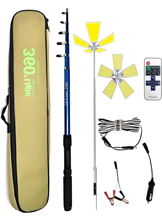 Cady One Fishing rod and rod and waterproof LED lamp with remote control 800 watts portable multi-use for camping and trips  - Image 1