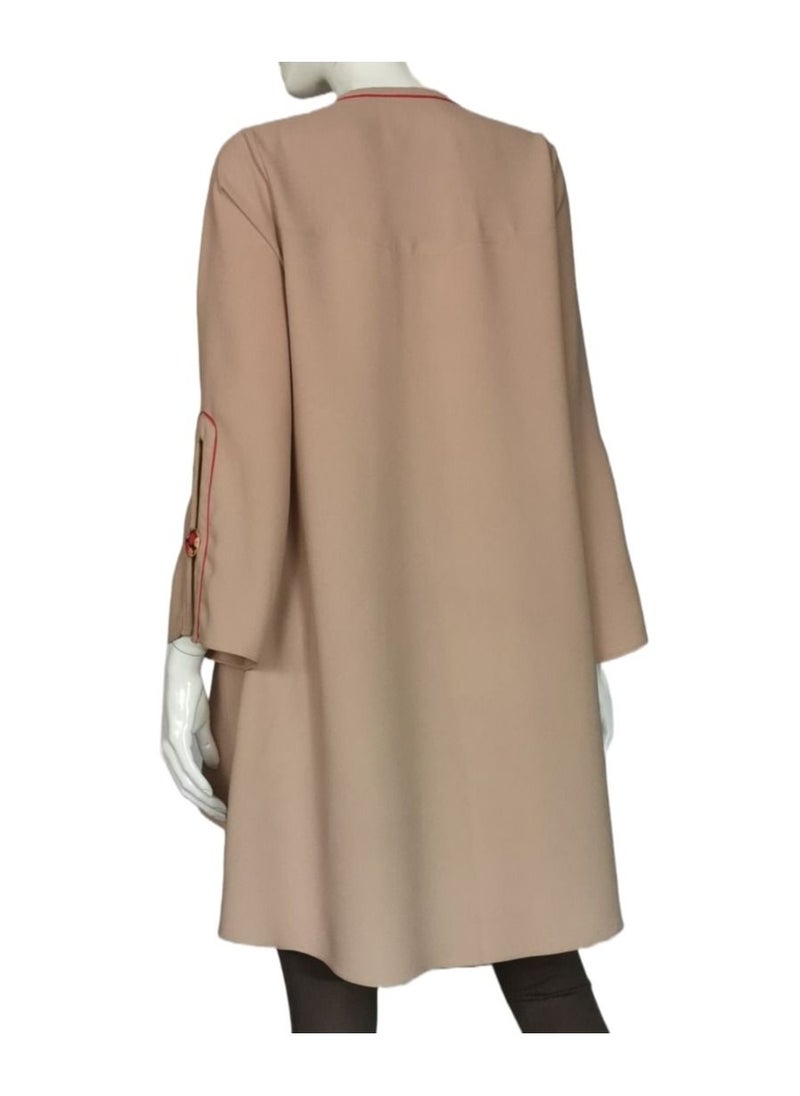 Sana'a Kayum - Cream Beige Tent Styled Tunic With Bell Shaped Sleeve By Sanaa Kayum - Image 1