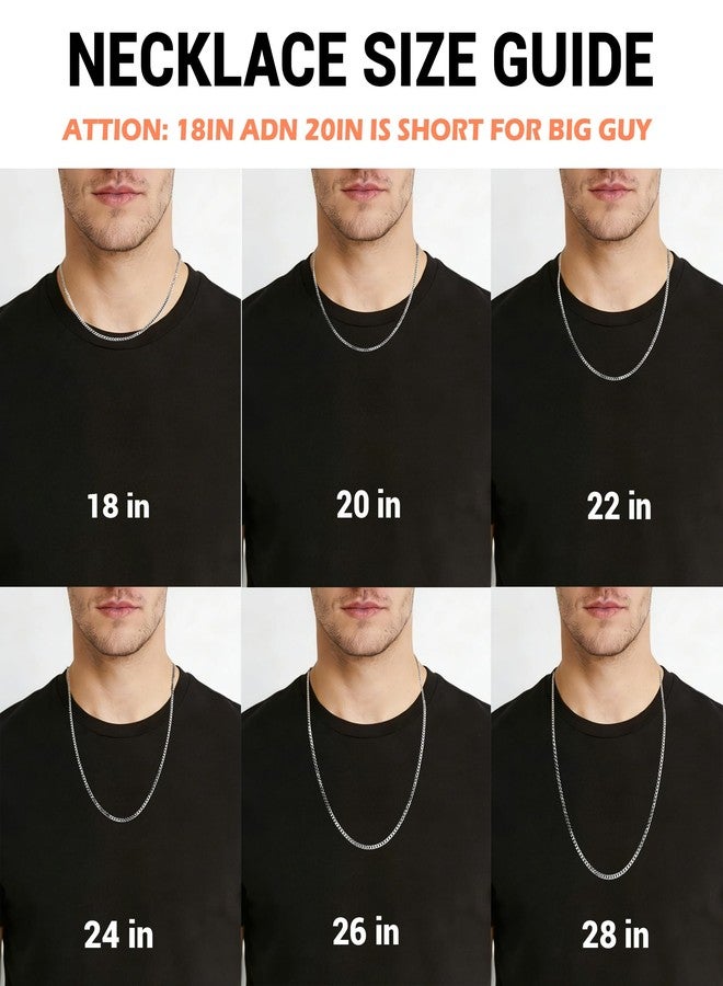 OLARCU 3.5mm/5mm Silver Stainless Steel Cuban Link Chain Necklace Jewelry for Men, 18-26 Inches, 20 Inches(Men's Average Length), Stainless Steel, No Gemstone - Image 5