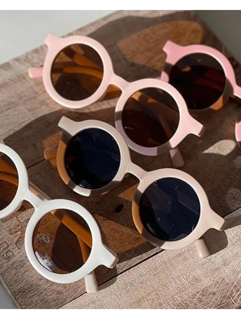 bug + bean kids Sunglasses- Baby Kids Fashion Round Sunglasses UV400 Sun Protection Cute Polarized Girls Eyewear Boys Vintage Sunglasses Outdoor Round U2K6 - Image 3