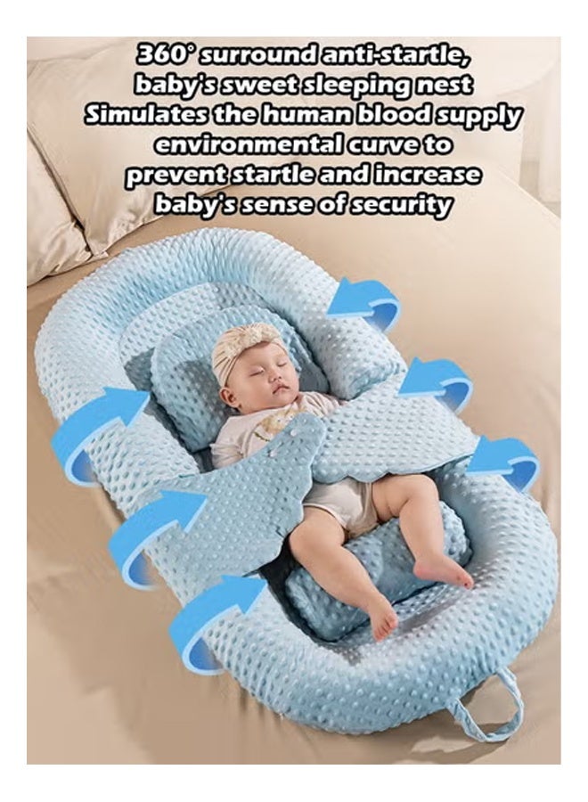 كلناميان سرير نوم ملائم بشكل مريح لسرير الأطفال مع وسادة مضادة للقيء، وكرسي محمول للرضع وبساط نوم مهدئ - Image 2