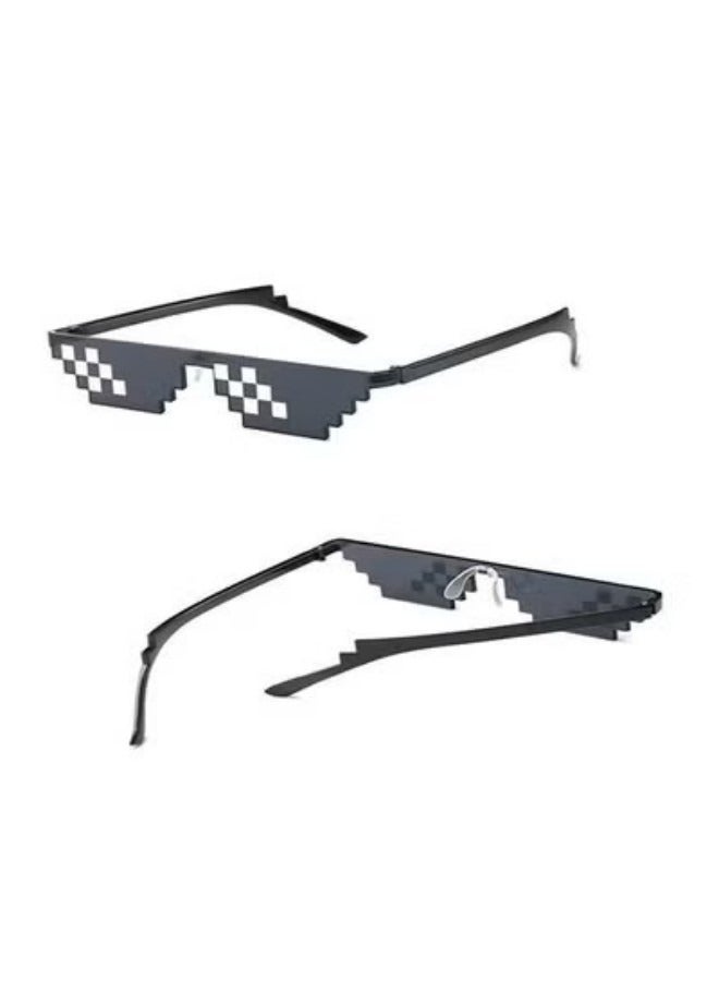 1 Pack Sunglasses, Men Women Glass 8 Bit Pixel Mosaic Glasses Photo Props Unisex Sunglass Toy, Deal with it Glasses Bachelor Party Decor, Black - Image 4