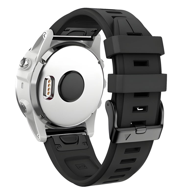 ANCOOL حزام ساعة ANCOOL لفينيكس 5S/6S/7S 20 مم حزام ساعة سيليكون ناعم لفينيكس 5S بلس/6S برو/7S برو (أسود) - Image 1