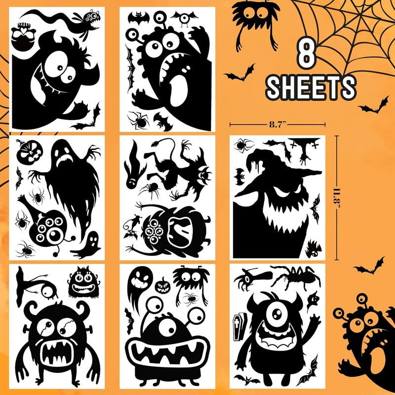 Pseutio Halloween Window Silhouette Decorations - Cute Monster Silhouette Stickers - Image 2