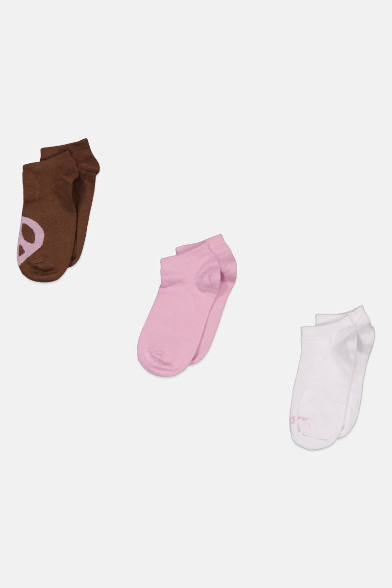 Don't Call Me Jennyfer Women 3 Pair Solid Socks, White/Pink Combo  - Image 1