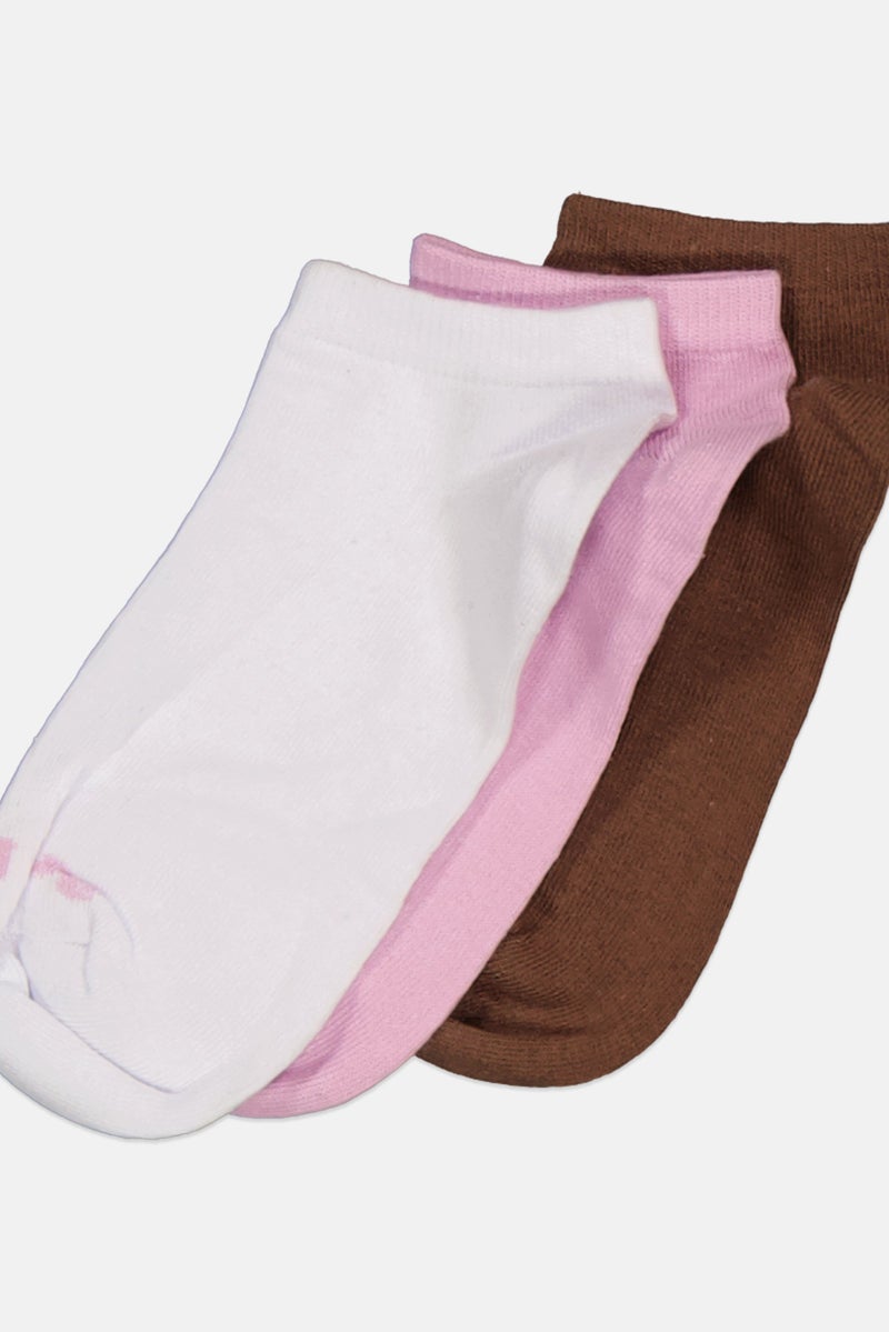 Don't Call Me Jennyfer Women 3 Pair Solid Socks, White/Pink Combo  - Image 2