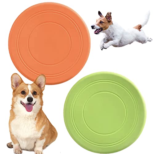 coldchill 7 Inch Dog Flying Disc Puppy Flyer Toy React Faster Training Interactive Toys for Small Medium Dog Lightweight Durable and Water Resistant Floating Saucer GreenOrange - Image 1