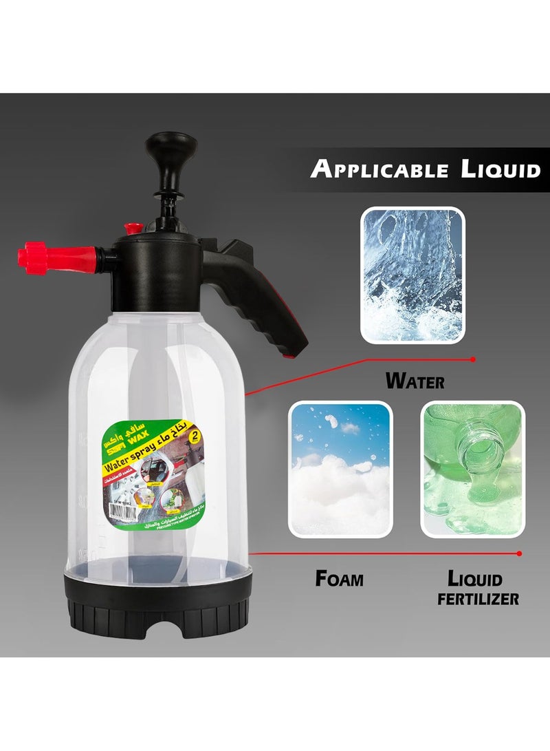 Safi WAX Safi Wax 2L Manual Pressure Water Spray Bottle  Adjustable Nozzle, PET Material, Multi-Purpose Use for Car Cleaning, Gardening, AC, Home, Disinfection & Industrial Spraying, SFW-9082 - Image 4