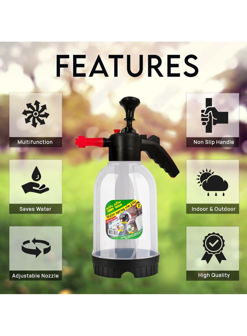 Safi WAX Safi Wax 2L Manual Pressure Water Spray Bottle  Adjustable Nozzle, PET Material, Multi-Purpose Use for Car Cleaning, Gardening, AC, Home, Disinfection & Industrial Spraying, SFW-9082 - Image 5