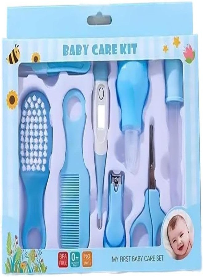 WEZOSHINET 8 in 1 Portable Manicure Grooming Kit for New Born Baby Healthcare Accessories Set to Keep Infants & Toddlers Clean|Perfect Nursery Gift with Nail, Hair, Ear Grooming Tools for Kids (Blue) - Image 1