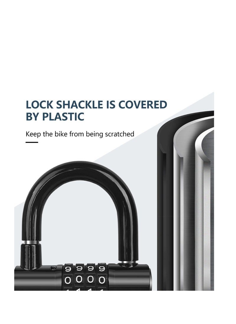 SYOSI Bike Lock, Heavy Duty Outdoor Waterproof Lock with Resettable Code, Digit Combination Padlock, 4 Digit Code Lock Anti Theft for Gates, Mountain Bike, Scooter Gym, School, Shed & Lockers  - Image 5