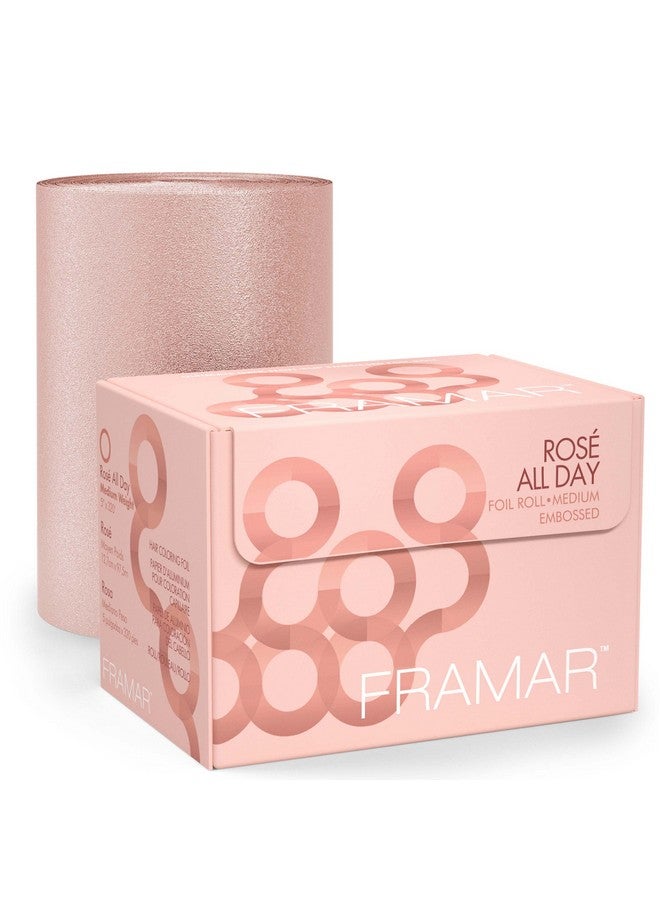 Framar Rosé All Day Embossed Roll Aluminum Foil, Hair Foils For Highlighting - Medium 320 ft - Image 1