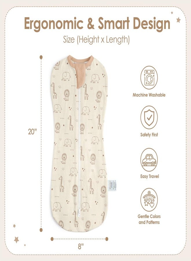 SANDJEST Baby Swaddle, Cotton Arm-in Zipper Sleep Sack, Wearable Blankets Wrap for Newborn Infant Girls and Boys, Size: Small Color: Woodland - Star & Moon - Bear (Pack 3) - Image 2