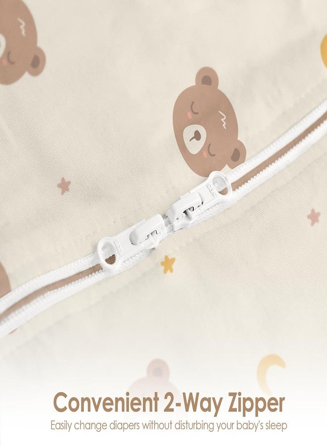 SANDJEST Baby Swaddle, Cotton Arm-in Zipper Sleep Sack, Wearable Blankets Wrap for Newborn Infant Girls and Boys, Size: Small Color: Woodland - Star & Moon - Bear (Pack 3) - Image 4