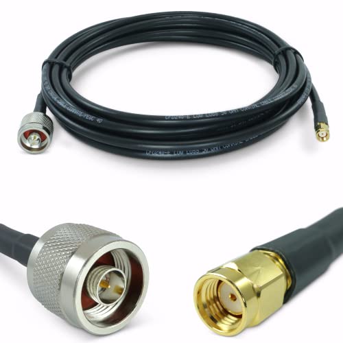 Proxicast 15 ft RP SMA Male to N Male Premium CFD240 Low-Loss Coaxial Cable (50 Ohm) for Connecting WiFi & Helium Miner (HNT) Hotspots to N-Female Antennas (Not for TV or Cellular) (ANT-310-020-15) - Image 1