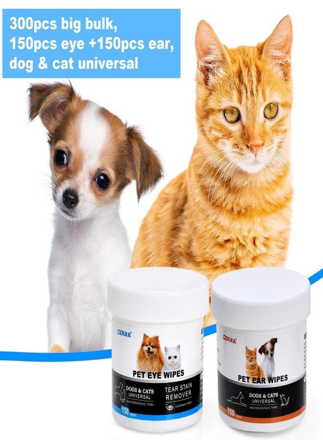 OPULA Dog Ear Eye Cleaner Wipes,300 Count Cat Eye Ear Cleaning Wipes,Pet Wipes,150pcs Tear Stain Remover Wipes+150pcs Ear Wax Wipes,Non-Irritating,Dog&Cat Universal,Eliminate Odor - Image 4