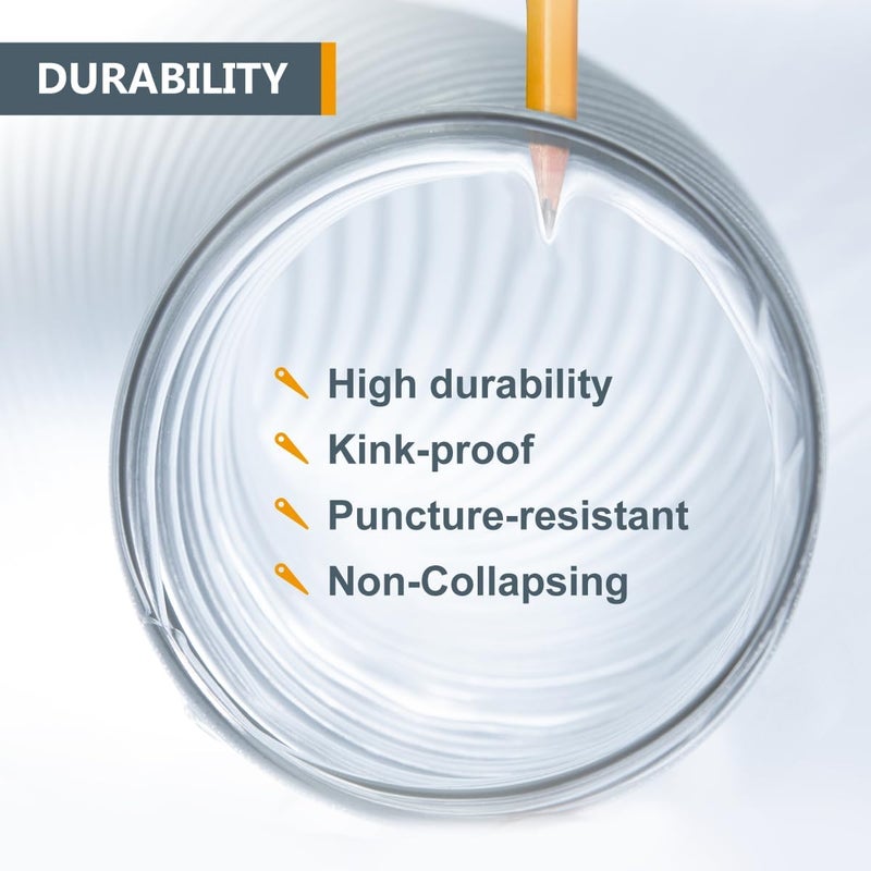 POWERTEC 3" x 5' PVC Flexible Dust Collection Hose with 2pcs Stainless Steel Key Hose Clamps for Table Saw, Planer, CNC Machine, Radial Arm Saw, Woodworking & Wood Shop Dust Collection System (70392) - Image 4