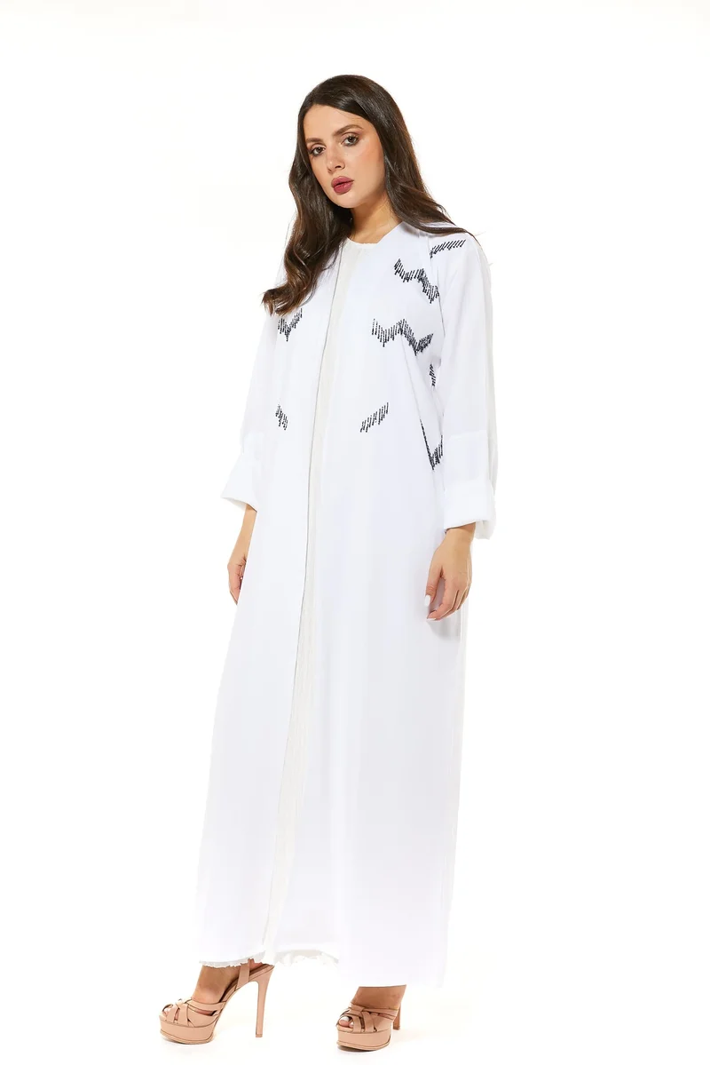 Moistreet  Embellished Open Front Abaya for Women | Best Price UAE