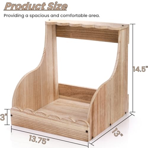 Tlence Single Compartment Hens Nesting Box, 14.5 x 13.75 x 13 Inch Wood Chicken Laying Eggs Boxes, Large Heavy Duty Chicken Coop Nest Box Accessories for Duck Birds Poultry, Easy Assembly - Image 2