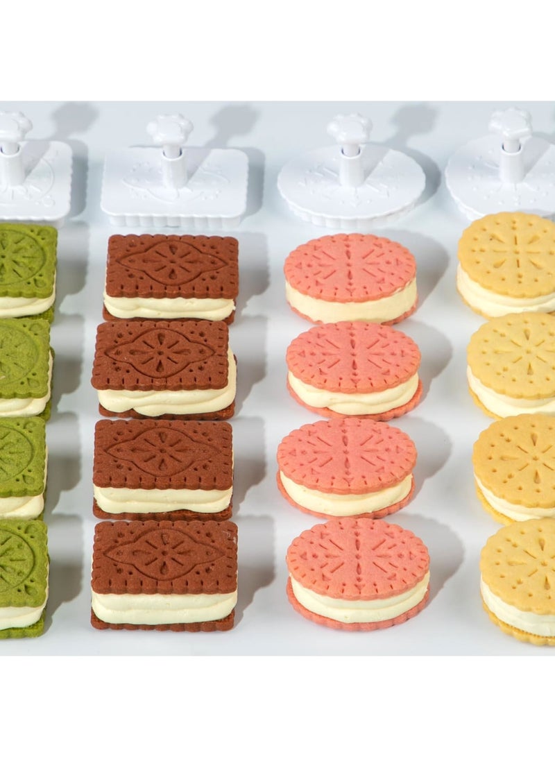 SYOSI Cookie Stamps, 4 Shape Biscuit and Cookie Embossing Molds, 3D Pattern Plunger Stamp for Homemade Baking, Pastry and Dessert Decoration, Easy to Use for Children and Adults, 4 Pack - Image 5