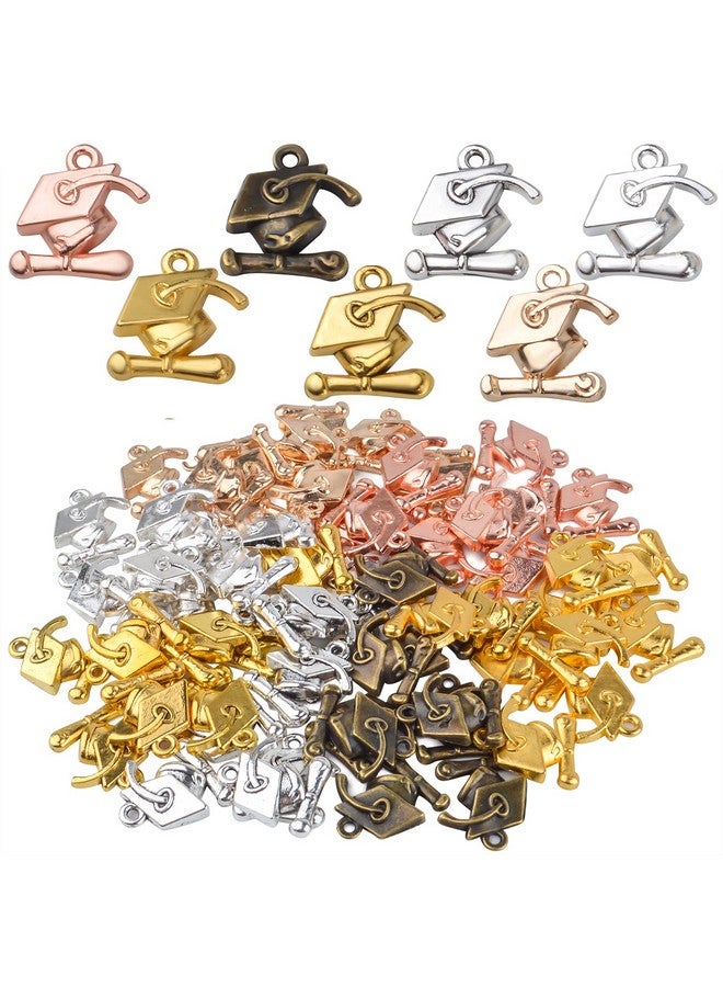 BronaGrand 70Pcs Graduation Cap Charm Pendants Alloy Graduate Hanging Charm With Diploma Pendant Graduation Charms For Diy Jewelry Bracelet Necklace Making And Crafting7 Colors - Image 1