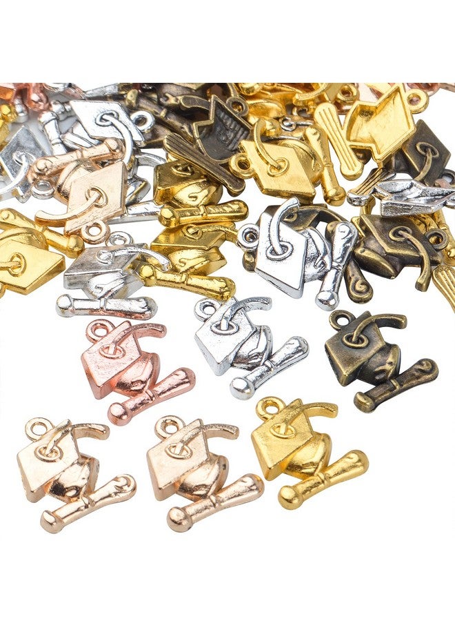 BronaGrand 70Pcs Graduation Cap Charm Pendants Alloy Graduate Hanging Charm With Diploma Pendant Graduation Charms For Diy Jewelry Bracelet Necklace Making And Crafting7 Colors - Image 4