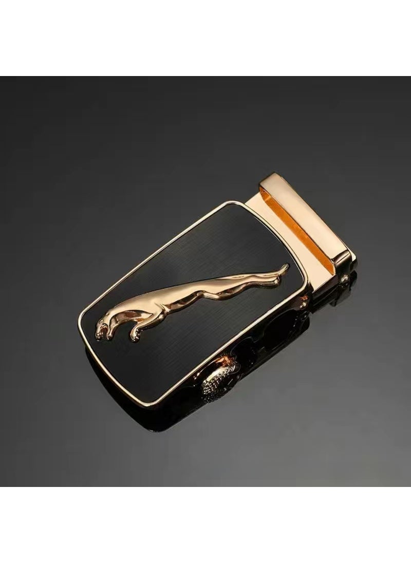 Generic 2023 Trendy Mens Alloy Belt Buckle 3.5CM Square Golden Leopard 