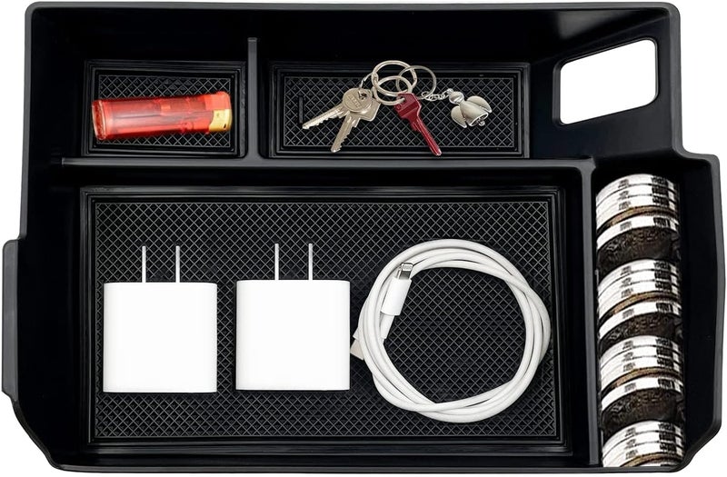 EVTIME Center Console Organizer for 2021-2024 Toyota Sienna - Black ABS Storage Tray - Image 2
