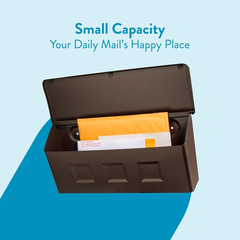 ARCHITECTURAL MAILBOXES Wayland™ Vertical Wall-Mounted Mailbox for Outside, Rust-Resistant Galvanized Steel Metal Small Mail Box, Rubbed Bronze - Image 3