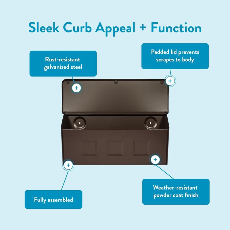 ARCHITECTURAL MAILBOXES Wayland™ Vertical Wall-Mounted Mailbox for Outside, Rust-Resistant Galvanized Steel Metal Small Mail Box, Rubbed Bronze - Image 4