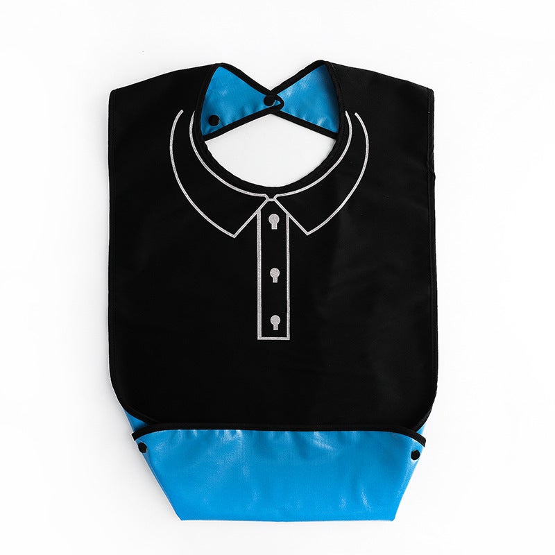 Waterproof Adult Bib Large Feeding Apron Medium polo shirt with folded pockets 